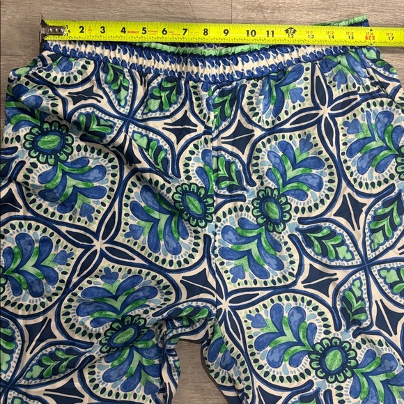 Haute Hippie Boho Wide Leg Pants Blue Green White Patterned Size Large - Picture 4 of 7